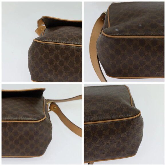 CELINE Macadam Canvas Shoulder Bag PVC Leather Brown Gold Auth sw675 - Picture 16 of 16